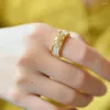 Cluster Rings Unique Temperament Retro Gold-plated Girl Gift Couple Copper Chinese Style Ring Fashion Jewelry Women Vintage