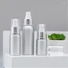 Storage Bottles 300pcs/Lot Cosmetic Container Packaging 30/50/100/120/250ml Aluminium Pump Bottle With Silver Collar