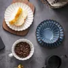 Muggar japansk keramisk kaffekopp och tallrik set heminredning Kiln Retro Chrysanthemum Cafe