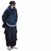 houzhou erkek setleri erkekler için kadife kargo pantolon gevşek erkek hoodies sweatshirt siyah japon sokak giyim hip hop harajuku sonbahar r4ls#