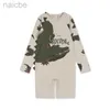 One-Pieces Baby Boys Sunscreen Swimsuits Boy Swimwears Crocodile Long Sleeved Swimsuit Two Pieces Kids Swimwear One-pieces Beach Shorts 240327