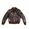 reprodução de RealMcCoy's S27622 Ctract No. A2 Flight Suit Jacket Tea Core Horse Leather Coat American Retro 37k3 #