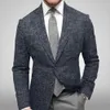 Giacca da uomo giacca da lavoro giacca formale da uomo con risvolto giacca semplice a maniche lunghe cardigan con doppia tasca applicata giacca da uomo 240327