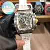 Designer Luxury RM Wrist Watch Mens Mechanical Watch Multifunktionellt manligt fall Kolfiber Högkvalitet Alla funktioner kan användas Swiss Movement Wristwatches