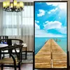 Window Stickers Privacy Windows Film Decorative Seaside Scenery Glass No Glue Static Cling Frosted Tint 85