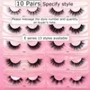 10 pairslot visofree 3D mink lashes natural long makeup false eyelashes wholesale cruelty free handmade wimpers set 240318