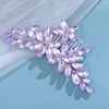 Barrettes Barrettes Mariée Peignes Violet Strass Designs Sier Plaqué Métal Coiffes Fée Cristal Coiffe Bijoux Pour Femmes Drop Otqvd