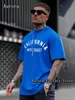 Yaz Men Cott T-Shirt California West Coast Baskı Üstleri Tees Erkek Gündelik Giyim Fi Kısa Kollu Sokak Giysileri I26i#