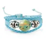 Charme Pulseiras Nunca Crescer Criança 6 Cores Trançado Corda De Couro Cadeias Crianças Sonho Vidro Cabochão Bangle Moda Menino Menina Jóias Dhvt2