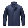 Magcomsen automne hommes veste imperméable 6 poches Softshell doublé polaire randonnée veste coupe-vent vêtements d'extérieur 68W6 #