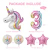 6st/Set Unicorn Balloons Unicorn Birthday Party Decorations for Girls Foil Ballongs Set Macaron and Rainbow Balloon Wedding Baby Shower Party Supplies