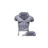 Homens camisetas Mens Sport Wear Verão Cor Sólida Manga Curta Heap Collar com Botão Tarambola Drop Delivery Vestuário Roupas Tees Polo Dhz2S