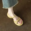 Klänningskor Summer Sandaler Kvinnor Mid-heel tjocksolade slip på sexiga damer tofflor mjuk skor zapatos de mujer kvinnlig storlek 40