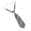 Bow Ties Adjustable Pre-Tied Necktie Korean Japanese College Gray Striped Neck Tie JK Girl Bowknot Bowtie For School Uniform