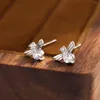 Stud Earrings Beautiful Bee Silver Plated Crystal