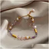 Charm Armband Korean Crystal Natural Stone Luxury Pearl Bangles For Women Fashion Jewelry Accessories Jubileums Present Drop Delivery OT25C