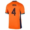 24 Holanda 2024 25 Memphis Soccer Jersey Holland Jong Virgil Dumfries Bergvijn Klaassen Blind de Ligt Men Kit Kit Dutch Pr -Match Treinando camisa de futebol