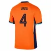 2024 Pays-Bas Memphis Soccer Jersey Holland Jong Virgil Dumfries Bergvijn Shirt Klaassen aveugle