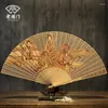 Dekorativa figurer | Ways Chang Door Folding Fan Sandalwood Hollow Out Gift Collectables - Autograph Handicraft i Suzhou