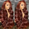 30 32 Inch Brazilian Reddish Brown 13x4 13x6 HD Lace Front Wigs Human Hair Body Wave 250% Glueless Closure Frontal Wig For Women 240314