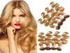 Malaisien indien péruvien vierge cheveux humains paquets brésilien vague de corps cheveux tisse couleur 27 Extensions de cheveux blonds 7844362