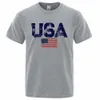 Vintage Usa Flag Street Imprimer T-shirts Homme Hip Hop Street Tshirt Été Casual Cott Tops grande taille Respirant Tee Vêtements o2fb #