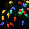 Cordas C6 Morango Solar Natal String Light 50/100 LED Garland Multicolor Fairy para decoração ao ar livre