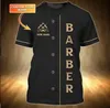 Özelleştirilmiş Adı Barber Mağazası İmza Üniforma 3D Baskılı Mens Kişiselleştirilmiş T-Shirt Unisex Profesyonel Tees Berberler için Hediye 240313