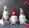 Nuova bambola creativa senza volto con cappello Decorazione natalizia con figura imbottita di Babbo Natale nano