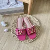 Mulheres de luxo sandálias praia chinelos designer slide granulado couro sexy casual sandália verão moda senhoras praia plana flip flops tamanho 35-42