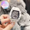 Montre Date luxe hommes mécanique montre mode taureau évidé mécanique crâne à la mode personnalité silicone bande décontracté homme