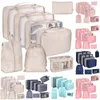 Sacs de rangement Cubes d'emballage de voyage, ensemble de 8 pièces, sac à bagages pliable léger