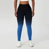 Pantalon de Fitness moulant taille haute pour femmes, dégradé pêche, entraînement de levage des hanches, course à pied, pantalon de Yoga élastique serré
