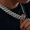 Hip Hop Sieraden 925 Zilveren Mannen Cubaanse Link Chain Moissanite 19mm Iced Out Fijne Sieraden Kettingen 18 k vergulde