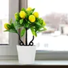 Fleurs décoratives 2 pièces fausses plantes en pot Pots de plantes d'intérieur bonsaï ornements de bureau pot de fleurs