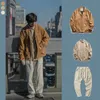 3 Stuks Herfst Set Mannen Vrouwen Vintage Corduroy Jas Lg Broek Streep Shirts Losse Korea Stijl Herfst High Street casual Suits 19Pb #