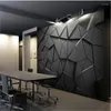 Fonds d'écran Moderne Luxe 3D Stéréoscopique Noir Géométrique Triangle Mural Pour Salon Bureau Décor Industriel Papier Peint