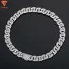 Hip Hop Cuban Link Chain Necklace for Men Fine Jewelry S925 Iced Out Vvs Moissanite 15mm Coffee Bean Thick Cuban Chain