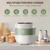 Bear Cooker 3 Cups (undercooked), 3D Heating Fuzzy Logic, Healthy and Non Stick Small Cooker, PFAS Free, Touch Screen, Suitable for White/brown Rice Quinoa Oat