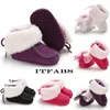 Botas infantil nascido bebê menino menina cashmere pelúcia inverno neve bandagem quente sola macia sapatos prewalkers rosa branco preto cinza