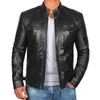 2024 New Men's Retro Leather Jacket Jacket Men Stand-up Collar Punk Handsome Motorcycle Leather Jacket Rock g29U#