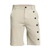 Pantaloni da uomo Pantaloncini casual da uomo Cerniera con bottoni Cintura elastica da spiaggia Gamba dritta Fit Summer Streetwear