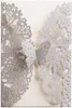 50 PCS Cartões de convite de casamento cortados a laser com borboleta e envelopes Glitter Lace Flora Convites impressos personalizados para Quince9586810