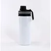 White 600Ml 20Oz Blanks DIY Sublimation Water Bottle Mug Cups Singer Layer Aluminum Tumblers Drinking Cup With Lids 5 Colors