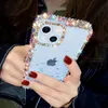 Luxus Glitzer Bling Strass 3D Diamant Kristallklar Weiche TPU Hüllen Mode Mädchen Dame Transparente stoßfeste Abdeckung für iPhone 15 14 13 12 11 Pro Max XR X XS 8 7 Plus