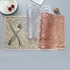 1pcs pvc modern ısıya dayanıklı masa paspasları moda dikdörtgen kesim yaprakları desen kaymaz tablo placemat mutfak aksesuarları