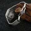 Mens Iced Out Moissanite Quartz Hip Hop Luxury Watch med diamant accenter Mekaniskt armbandsur för män och kvinnor