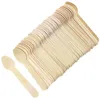 Disposable Flatware 100 Pcs Stirring Spoons Cake Ice Cream Scoop Mixing Dessert Wood Small Wooden For Craft Tasting Mini