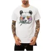 Herr t-shirts sommar nya casual glasögon panda tryck kort ärm t-shirt män o-hals bomull streetwear t-shirt toppar tees hip hop us si dh4iv