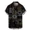 Chemises décontractées pour hommes Vintage Art Totem Chemise hawaïenne Beach Party 3D Impression Manches courtes Street Tops Hommes Vêtements d'été